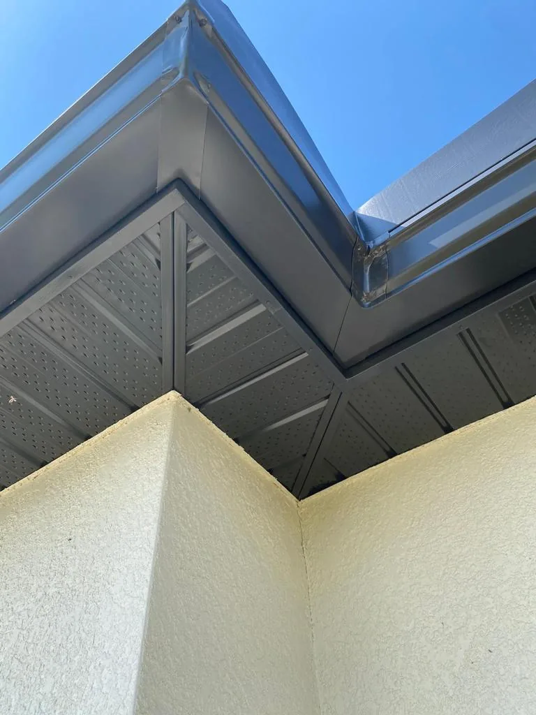 Gutter and soffit detail at a PAZ project